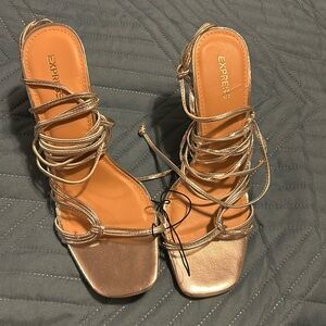 Strappy Silver Heels